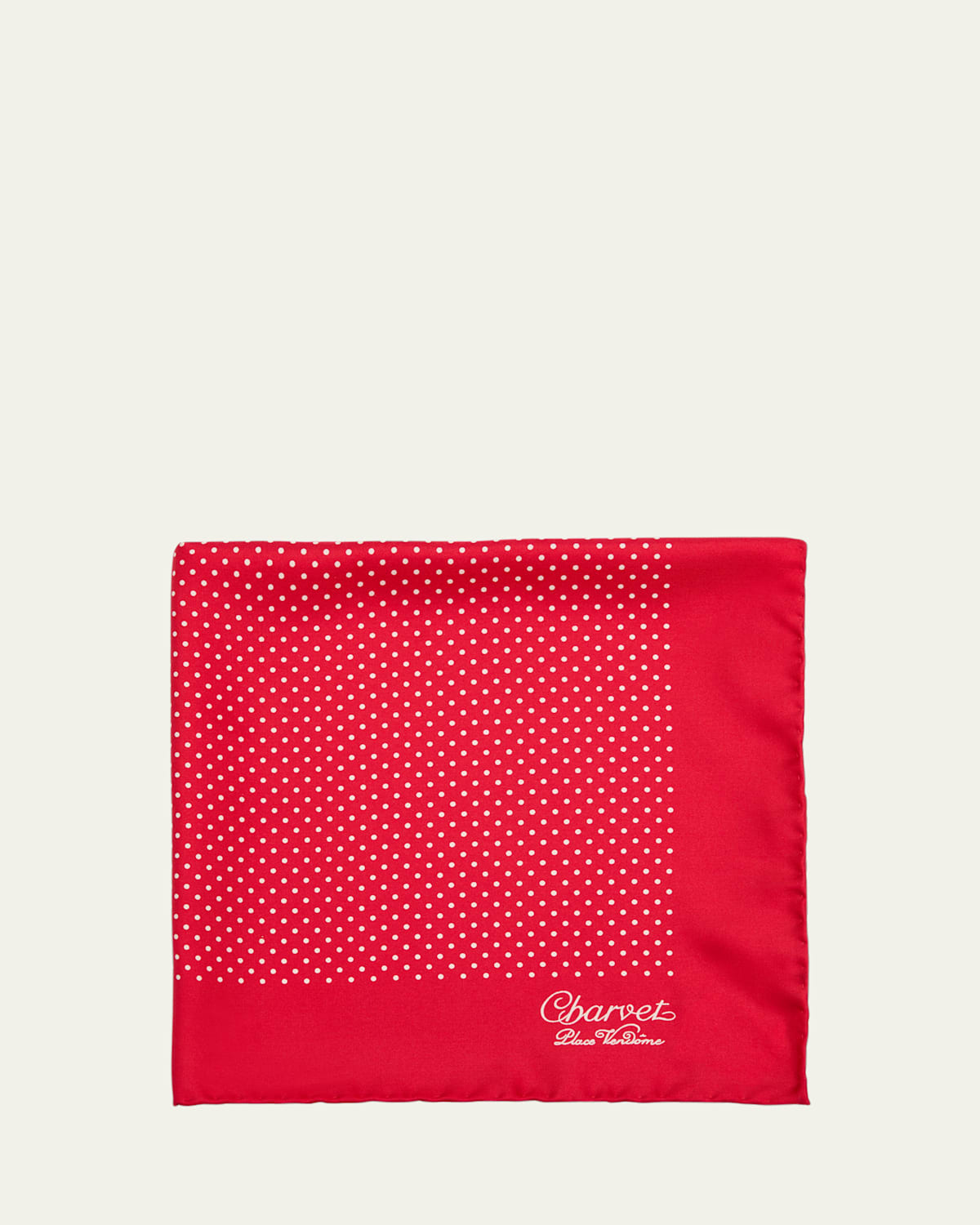 Charvet Men's Silk Dot-print Pocket Square In Red/white