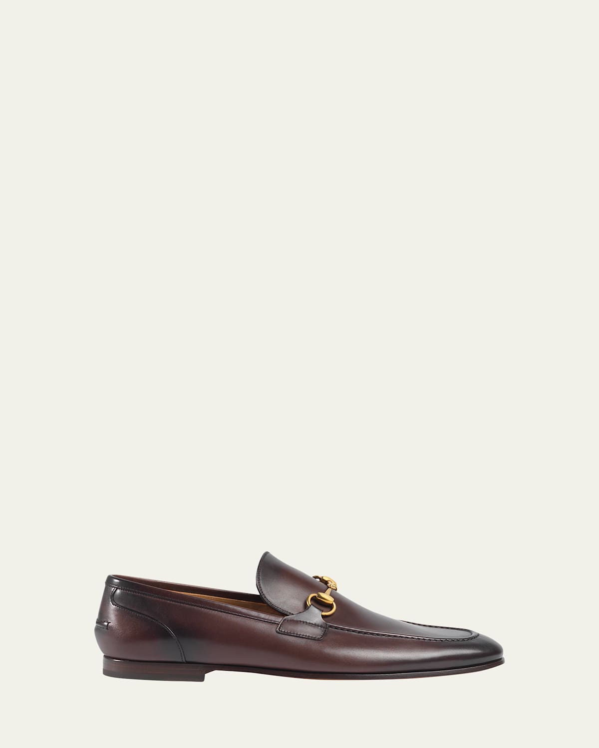 Gucci Men Jordaan Leather Loafers In Dark Brown