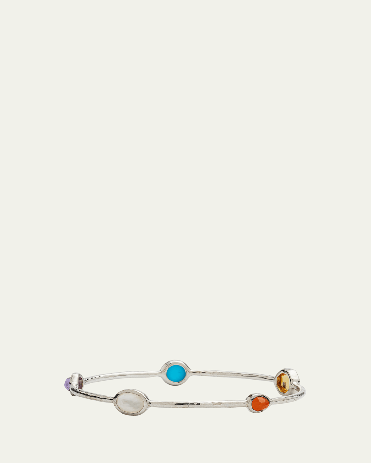 5-Stone Bangle Bracelet in Sterling Silver