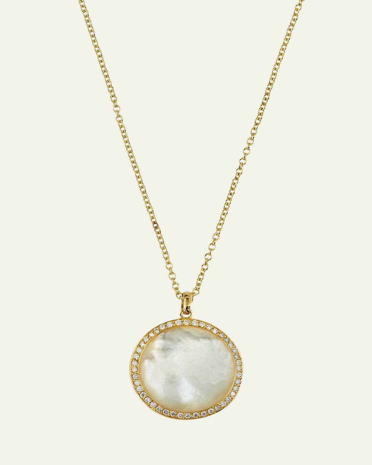 Medium Pendant Necklace in 18K Gold with Diamonds