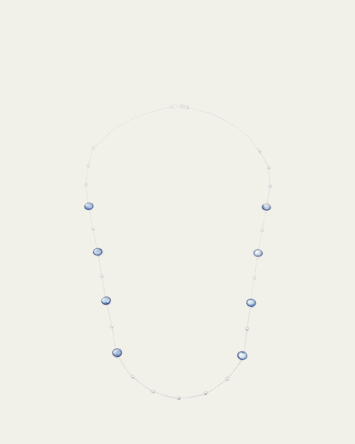 Multi Station Lollipop Necklace in Sterling Silver