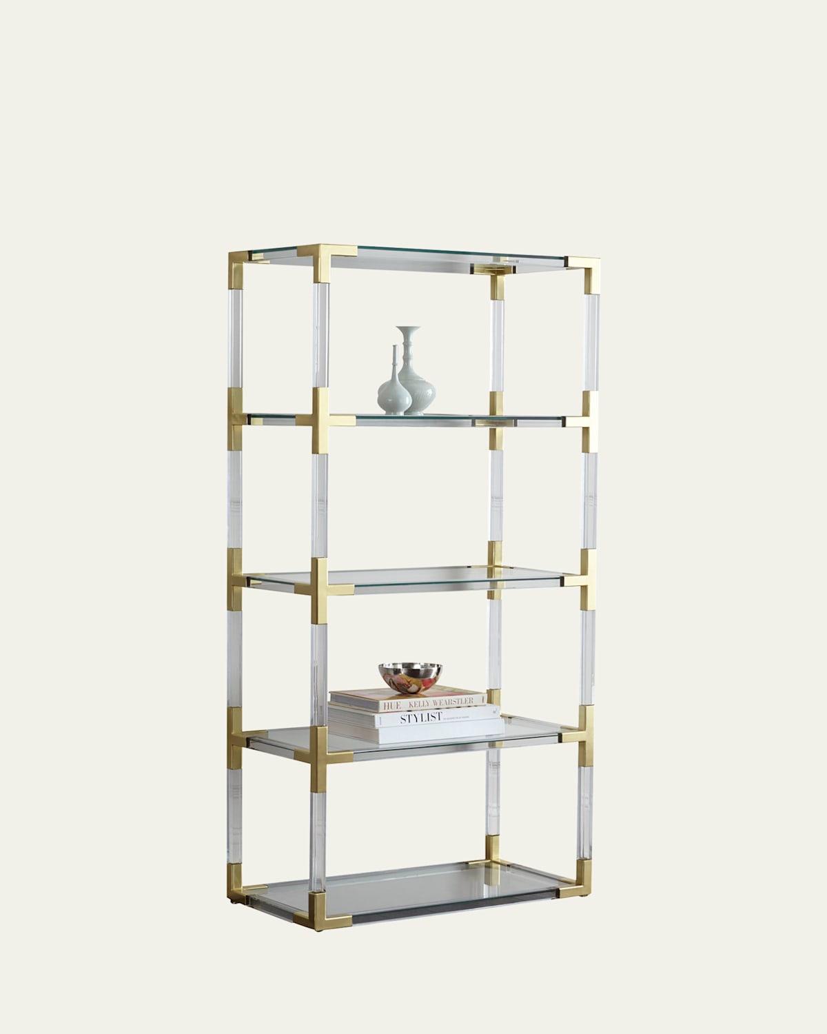 Jonathan Adler Jacques Acrylic & Brass Etagere