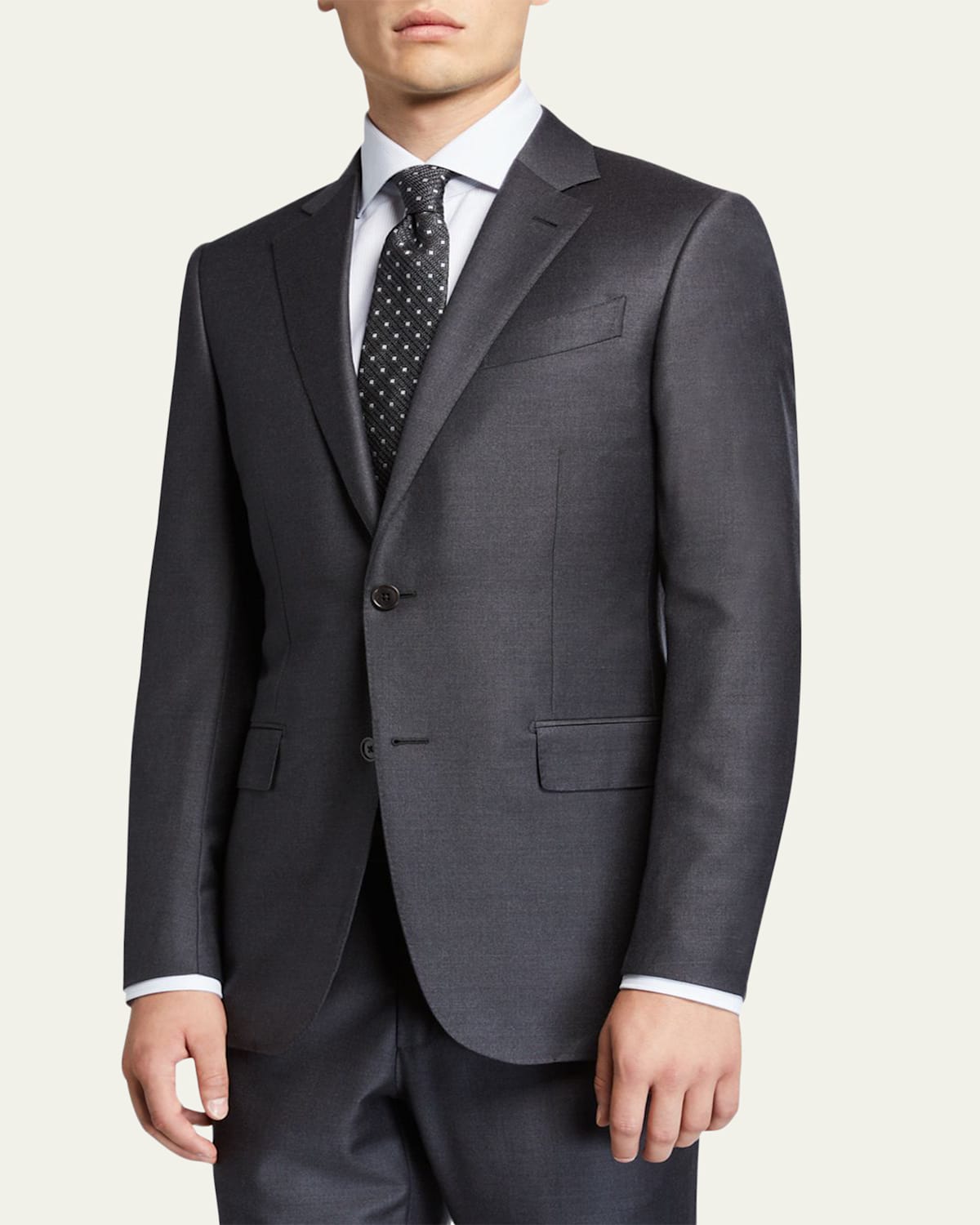 Zegna Men's Trofeo Milano Two-piece Wool Suit In Dark Grey Solid