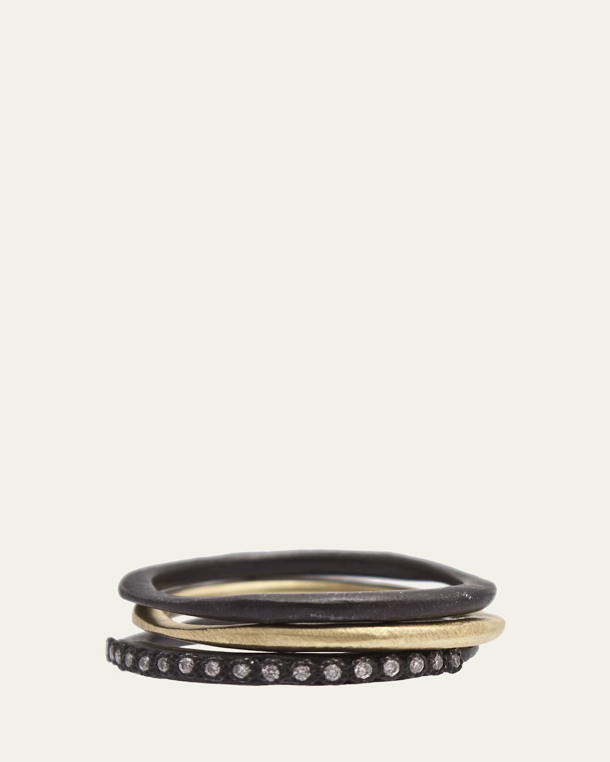Old World Midnight Stacking Rings, Set of Three