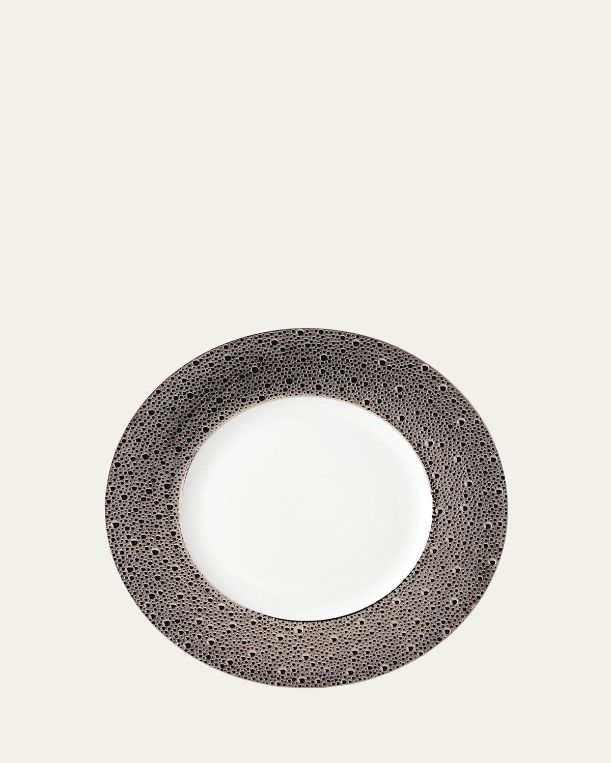 Bernardaud Ecume Platinum Charger Plate In White, Platinum