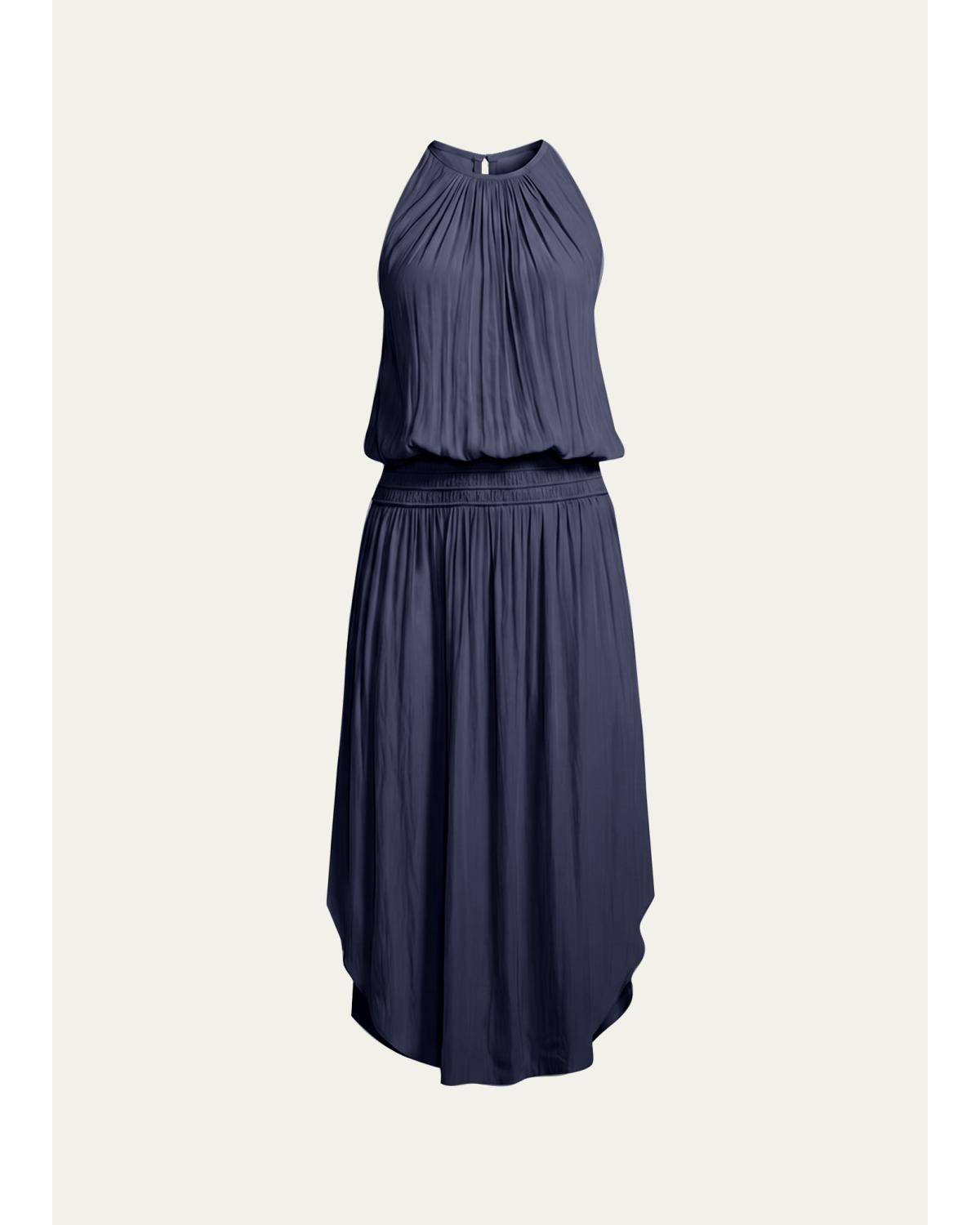 Audrey Sleeveless Blouson Midi Dress