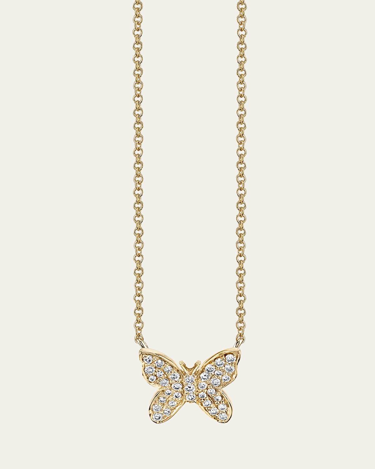 Sydney Evan 14k Yellow Gold Diamond Butterfly Necklace