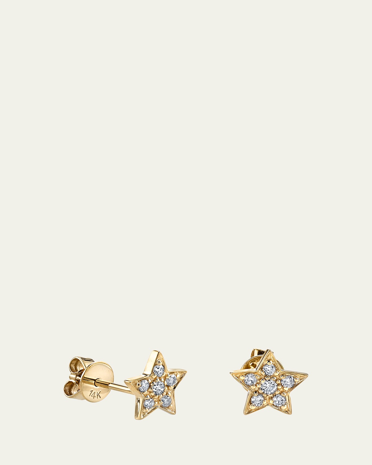 Sydney Evan 14K Yellow Gold Pavé Diamond Star Stud Earrings