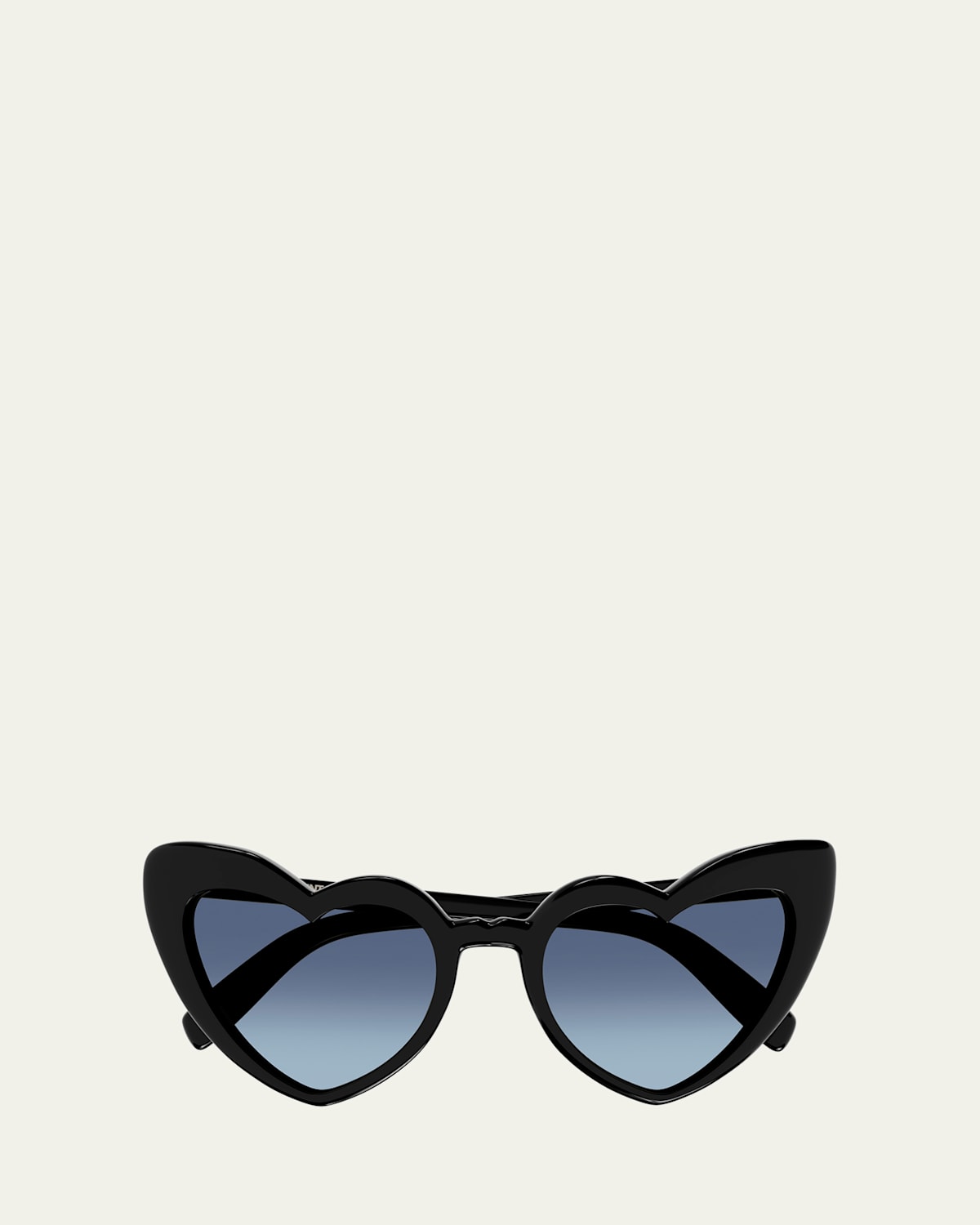 Saint Laurent Lou Lou Oversized Heart Sunglasses In Black Gradient