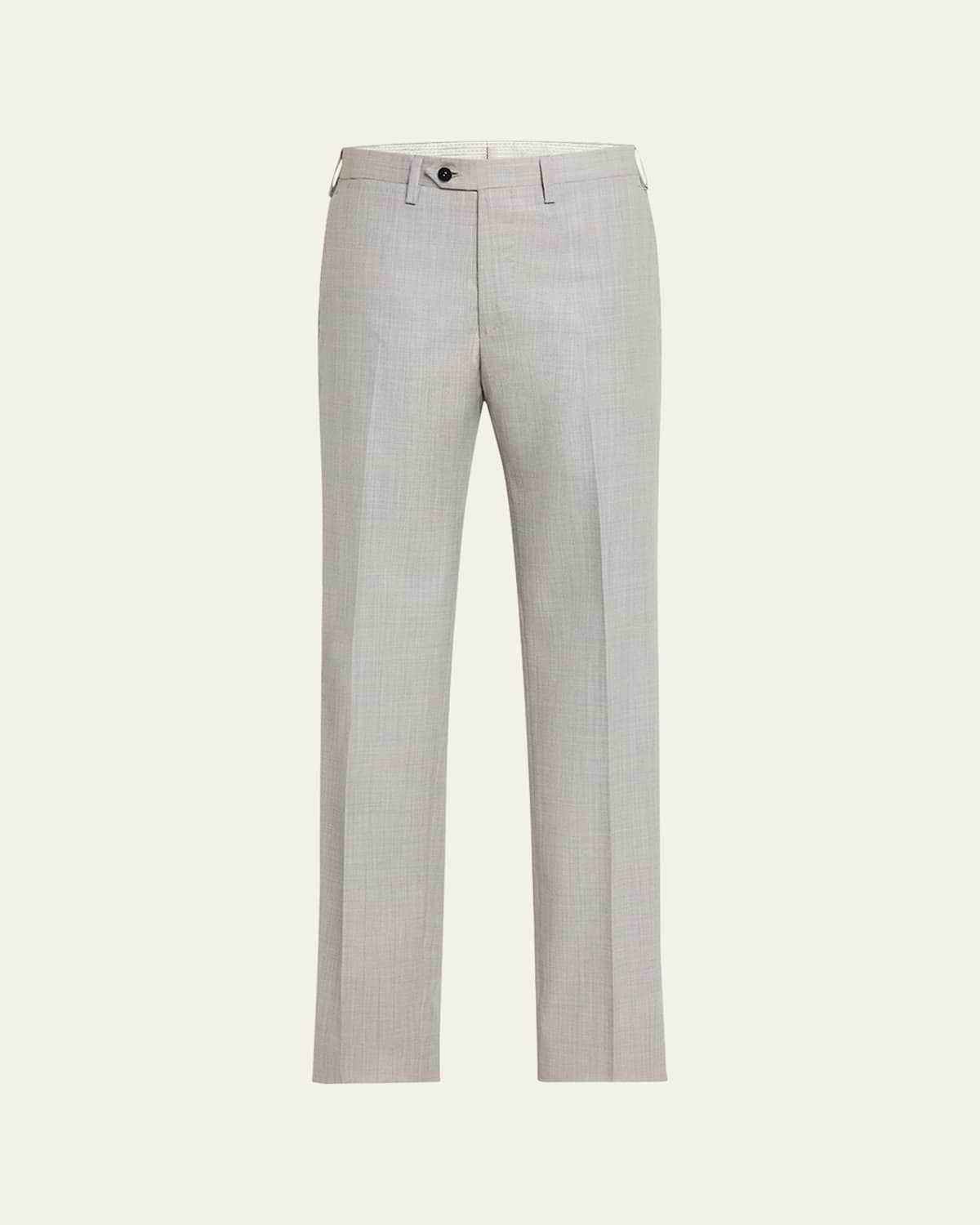 KITON MEN'S 15 MICRON FLAT-FRONT TROUSERS 