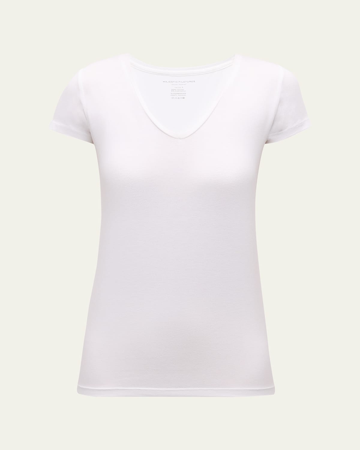 Shop Majestic Soft Touch Short-sleeve V-neck Tee In White