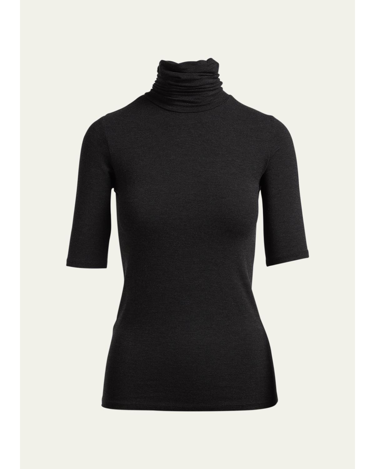 Soft Touch Half-Sleeve Turtleneck
