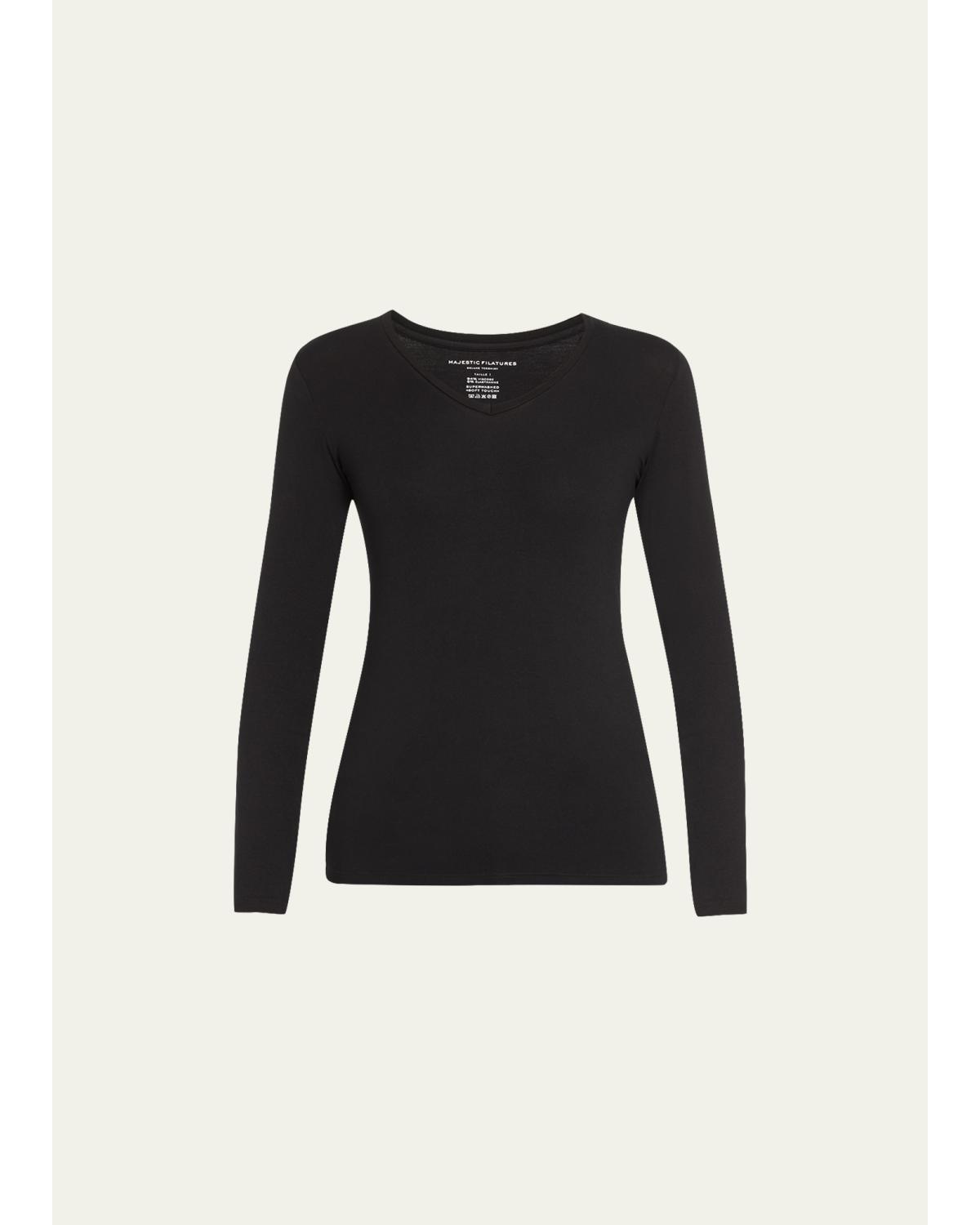 Soft Touch Long-Sleeve V-Neck Tee