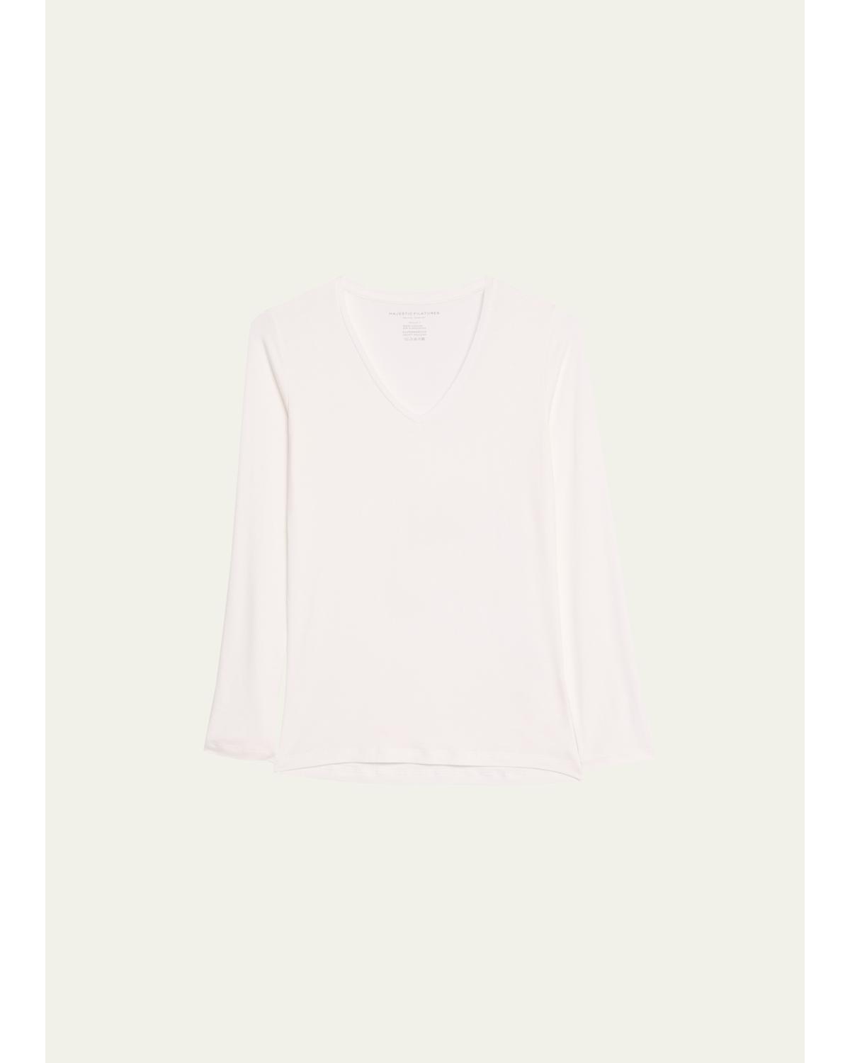 Soft Touch Long-Sleeve V-Neck Tee