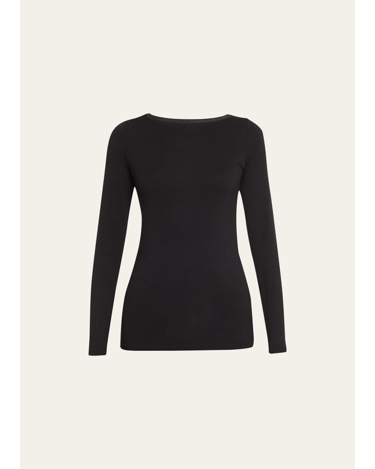 Soft Touch Marrow-Edge Long-Sleeve Top