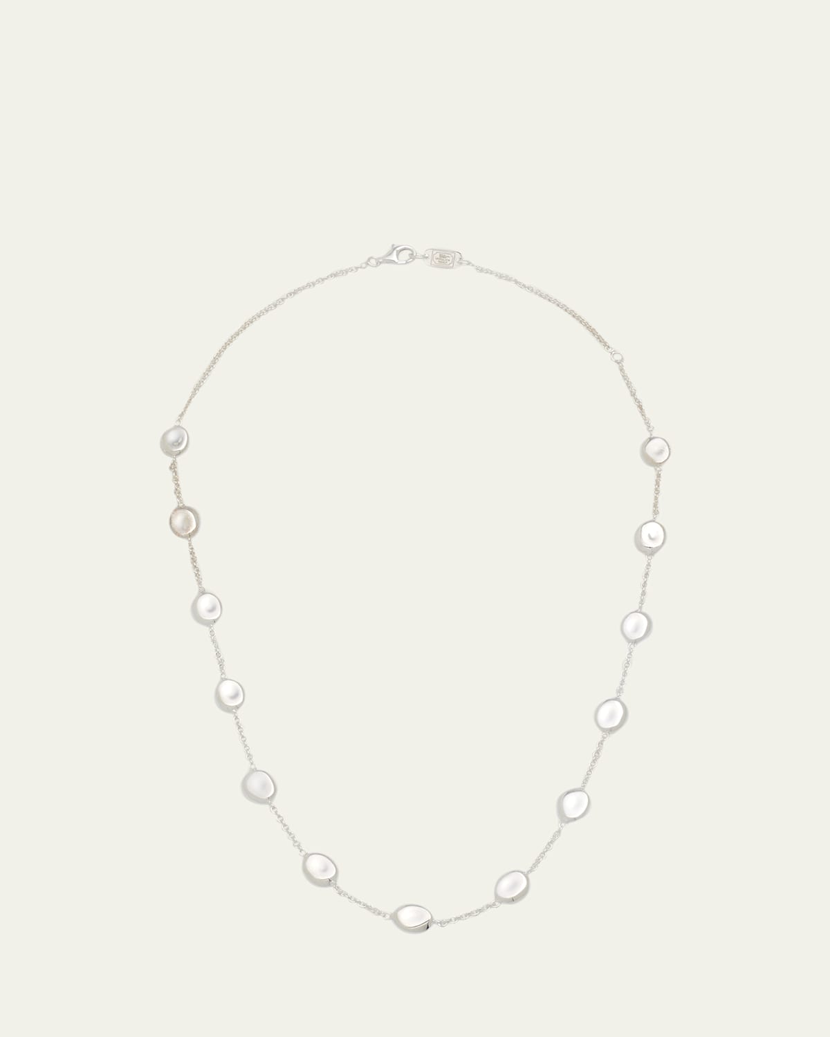 Mini Hammered Bastille Link Necklace in Sterling Silver