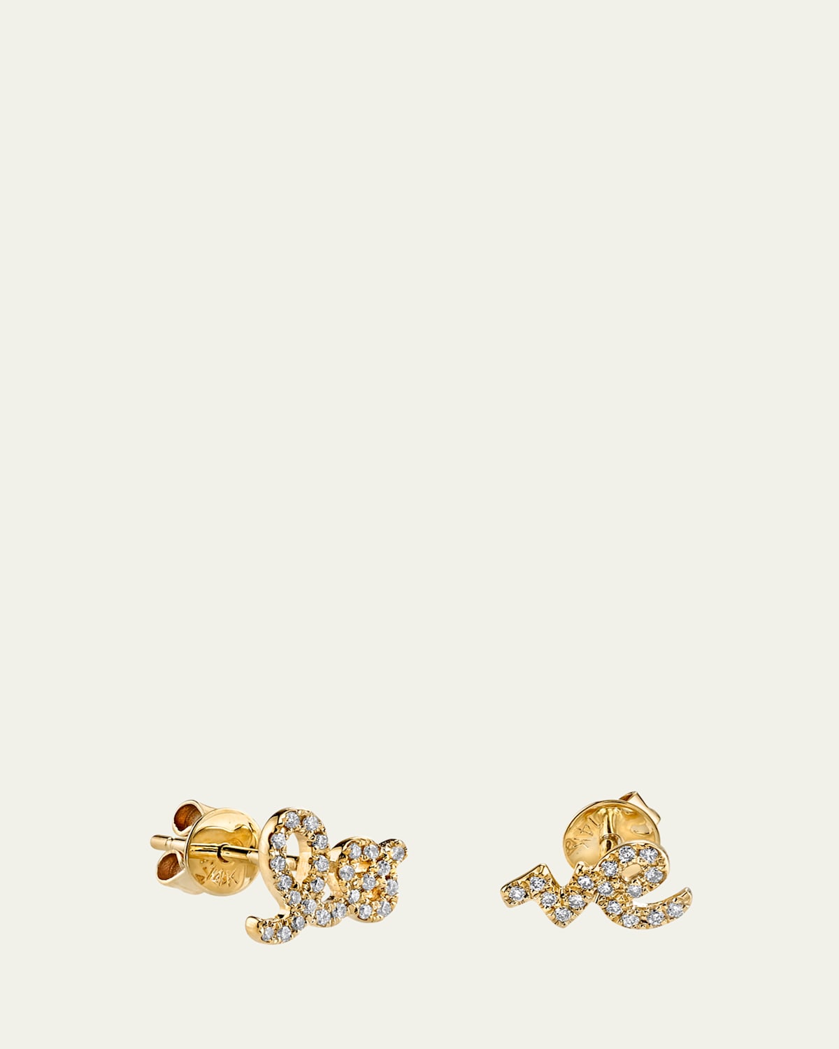 Sydney Evan Love Diamond Pave Stud Earrings