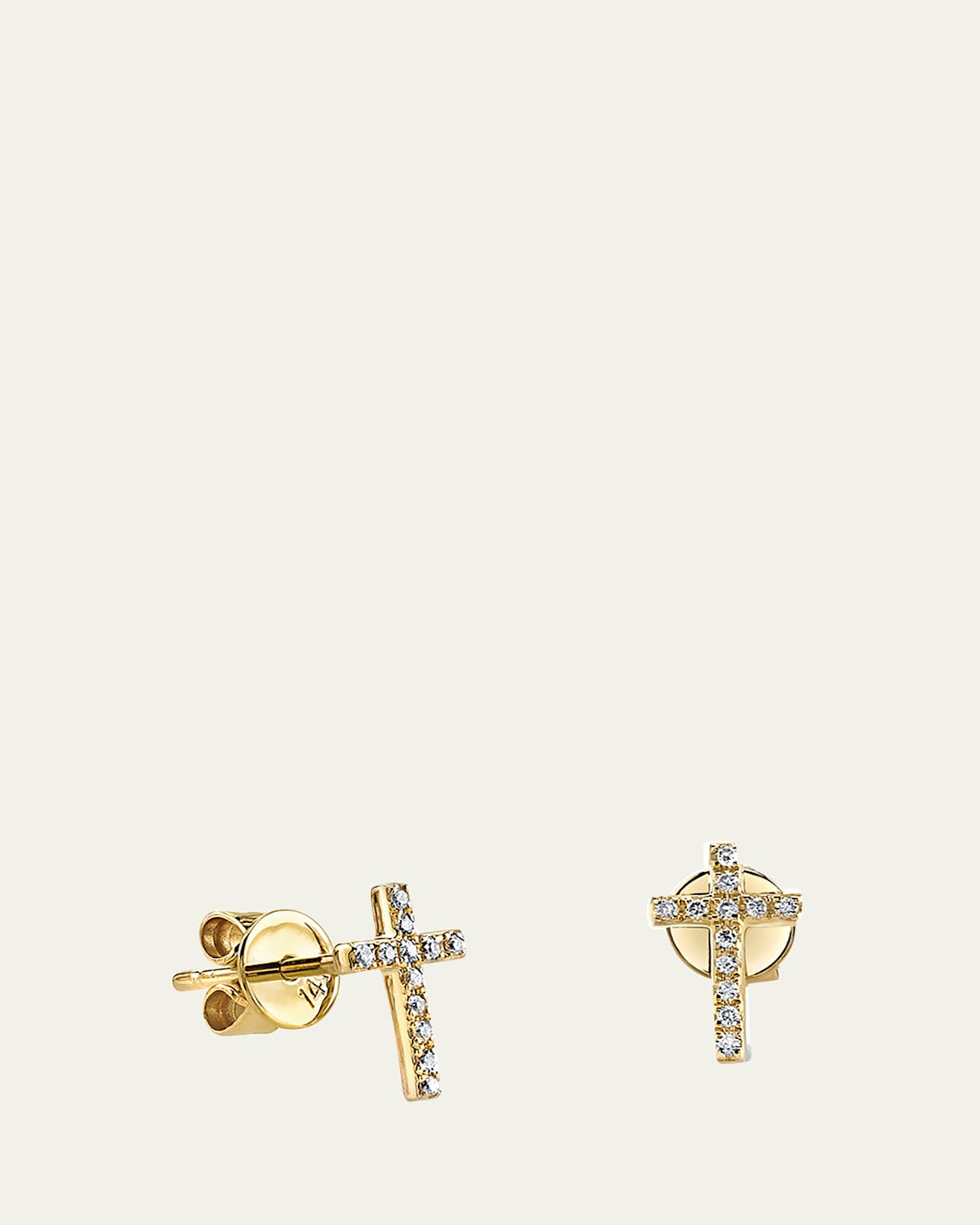 Sydney Evan 14k Gold Diamond Cross Single Stud Earring