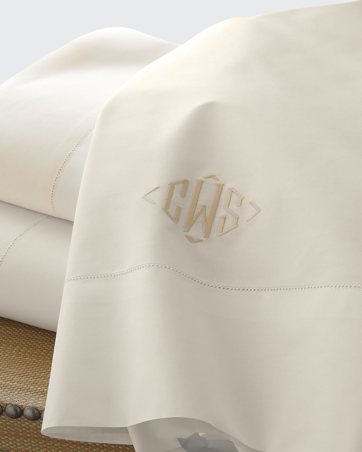Matouk Full Key Largo Fitted Sheet In Ivory