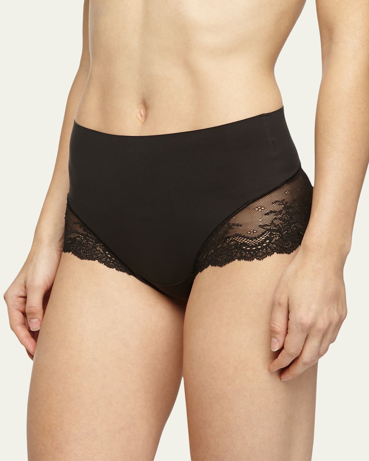 Spanx Smooth Undie-tectable Lace Hi-hipster In Black
