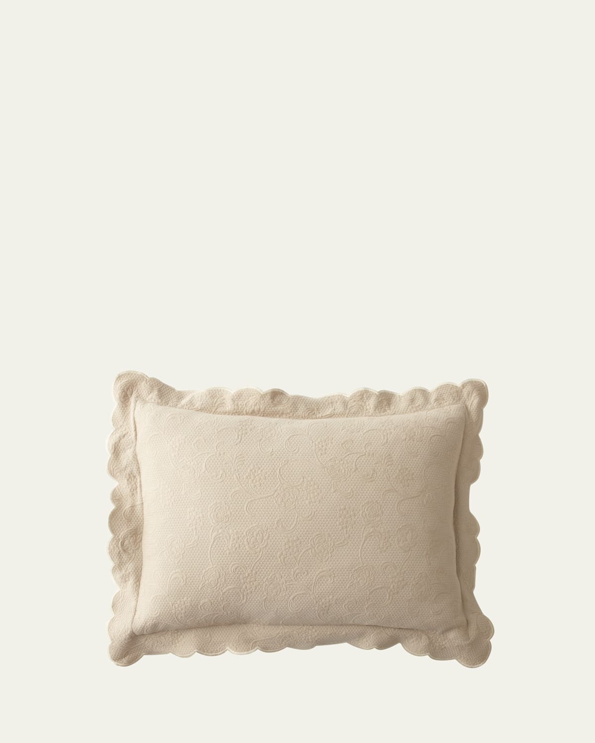 Sferra Floral Matelasse Boudoir Sham In Ivory
