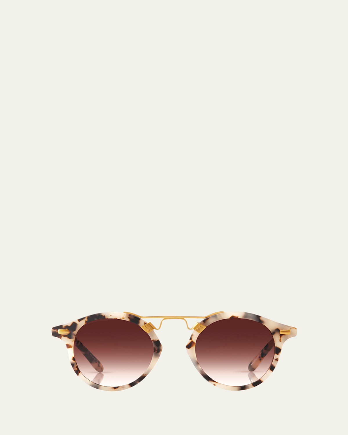 St. Louis Round Gradient Sunglasses, Rose/White Tortoise