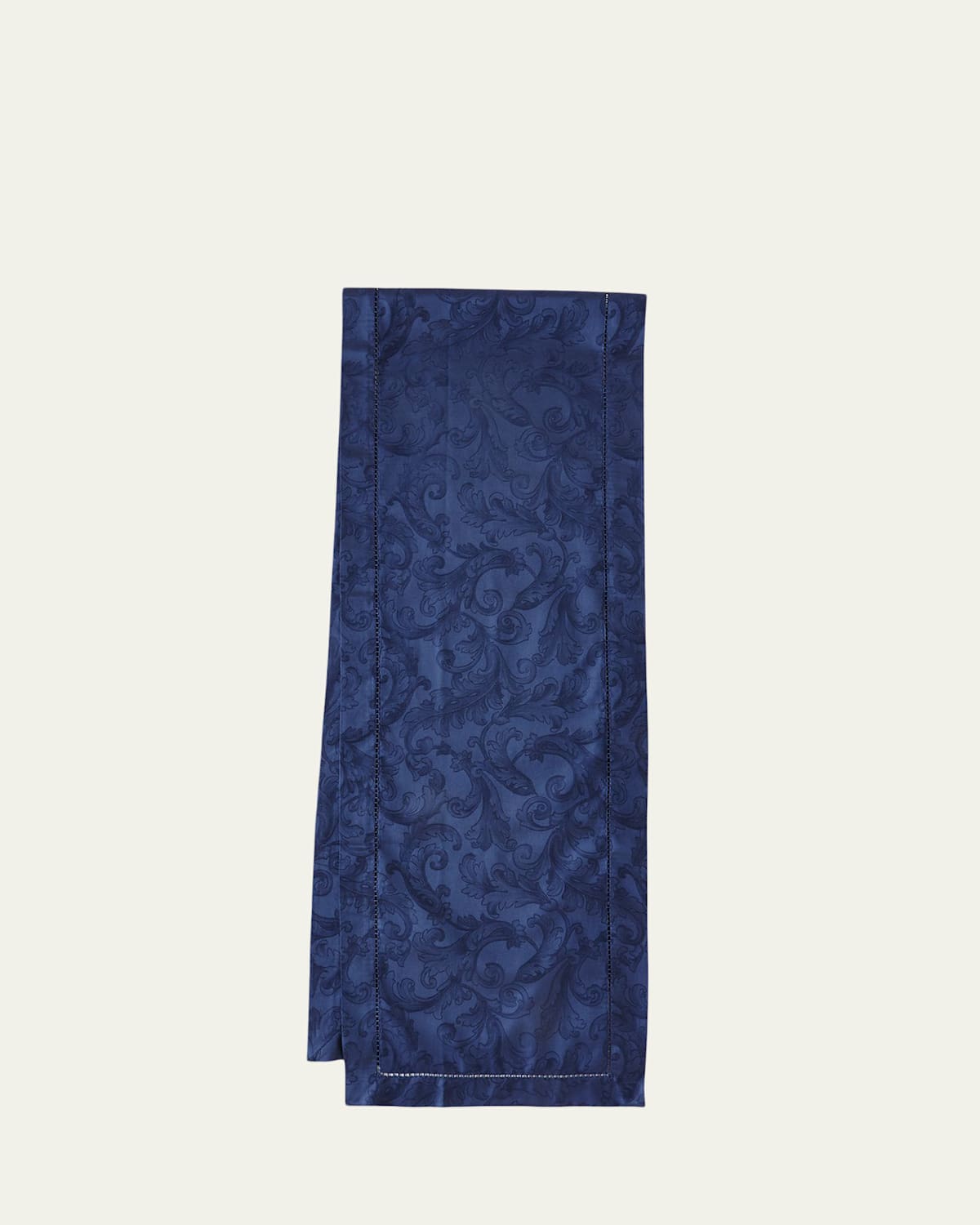 Sferra Acanthus Jacquard Table Runner, 15" X 72" In Sapphire