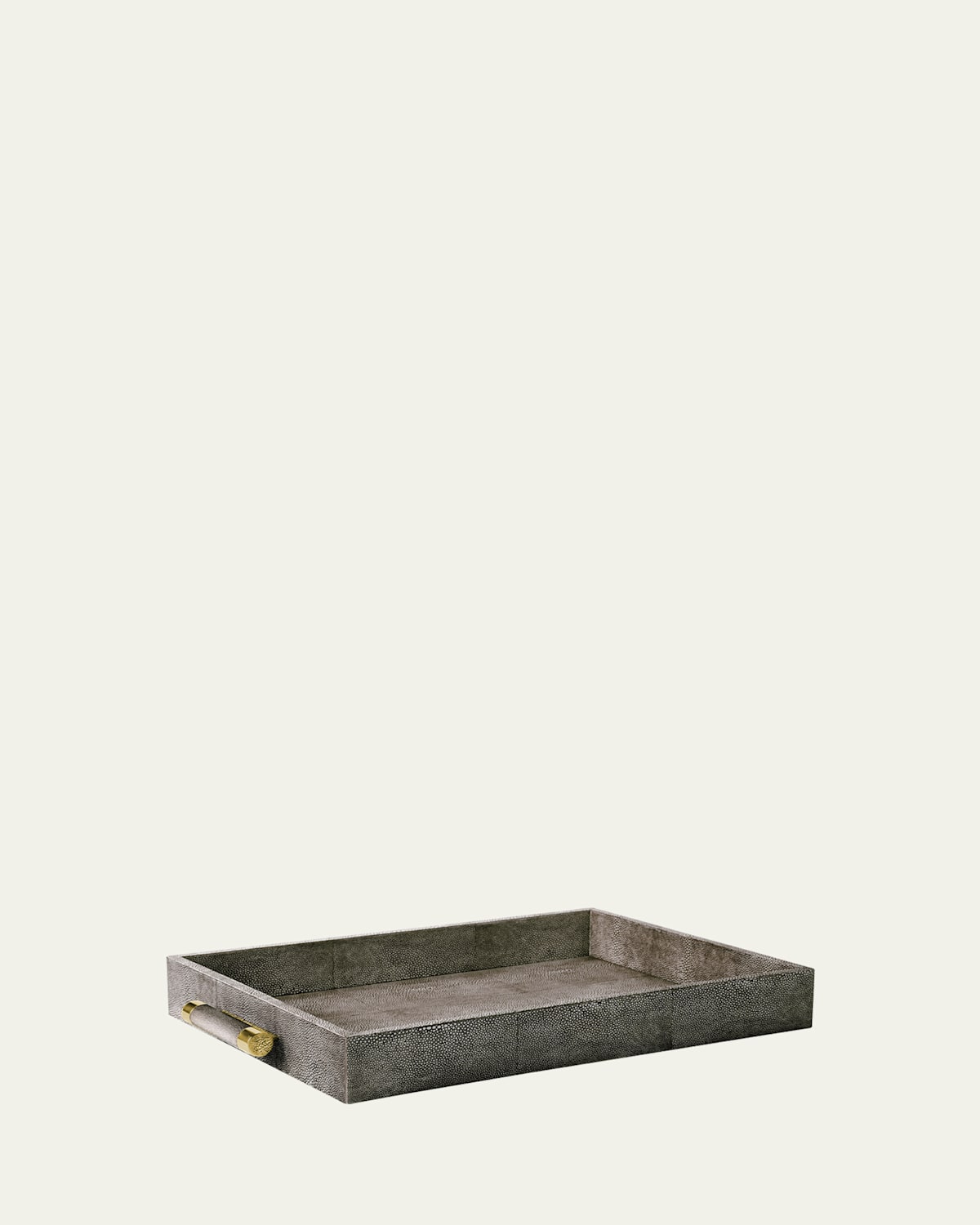 Aerin Chocolate Faux-shagreen Rectangular Tray In Chocolate