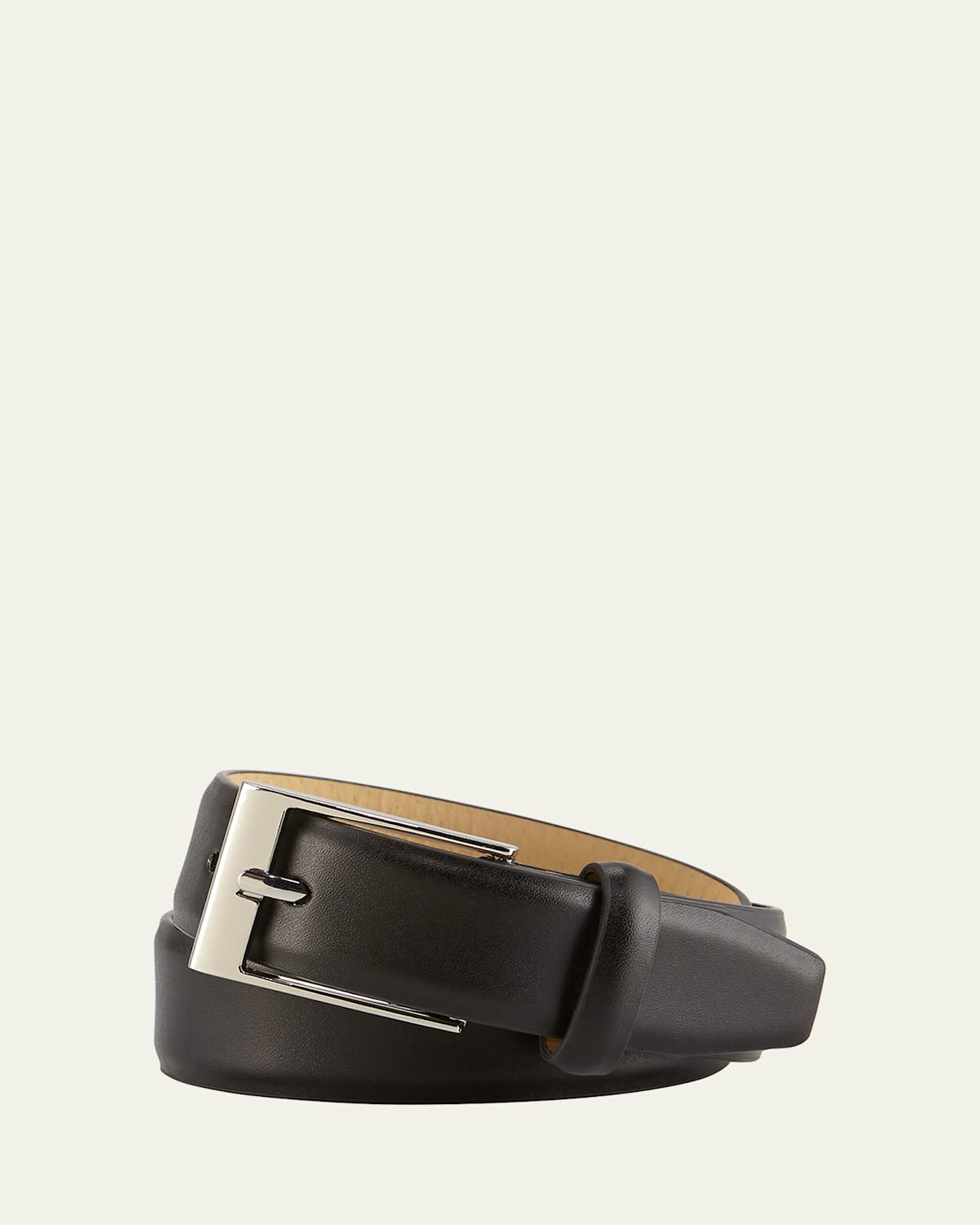Boys’ Faux-Leather Dress Belt, Black, S-L