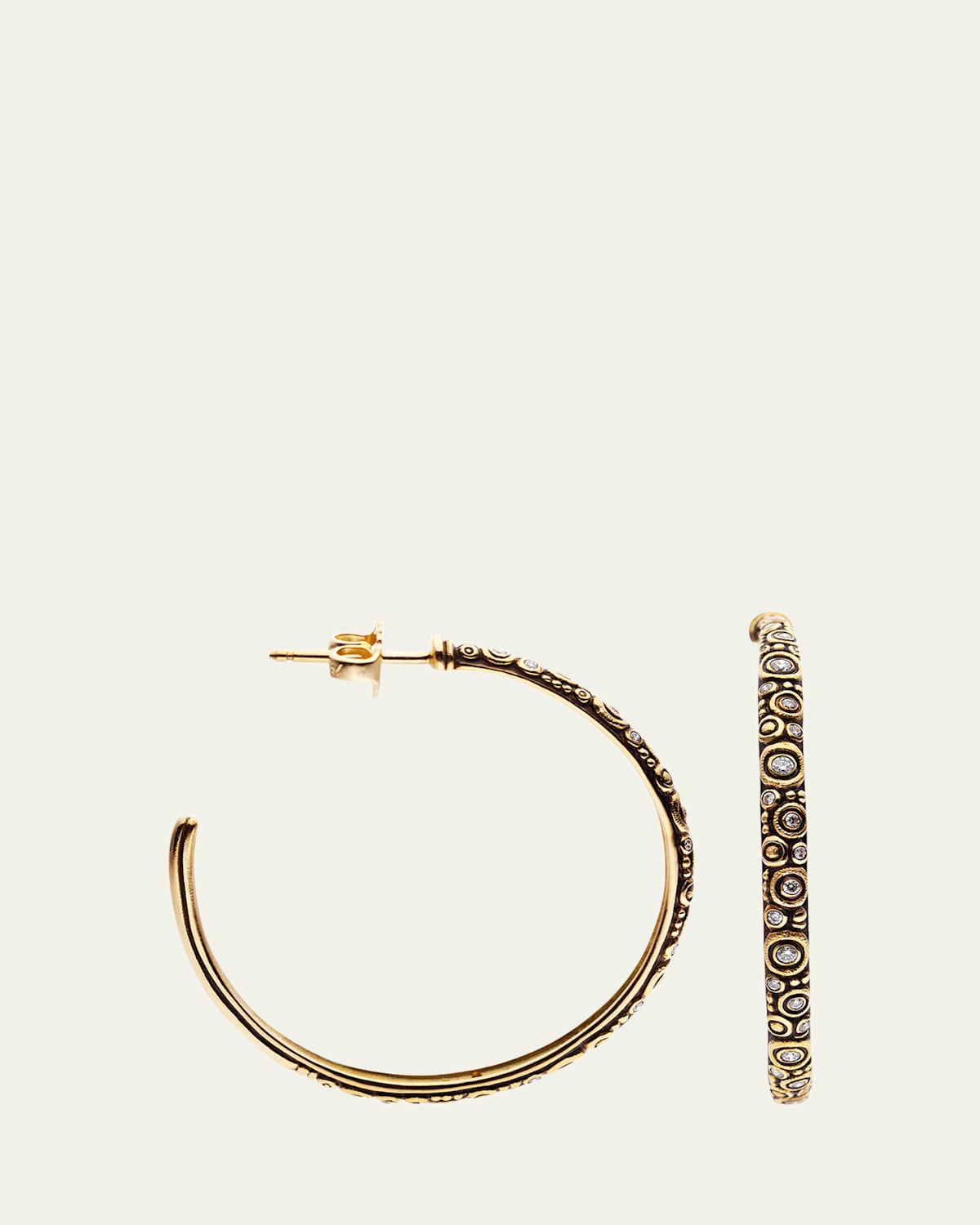 Alex Sepkus 18K Yellow Gold Diamond Hoop Earrings