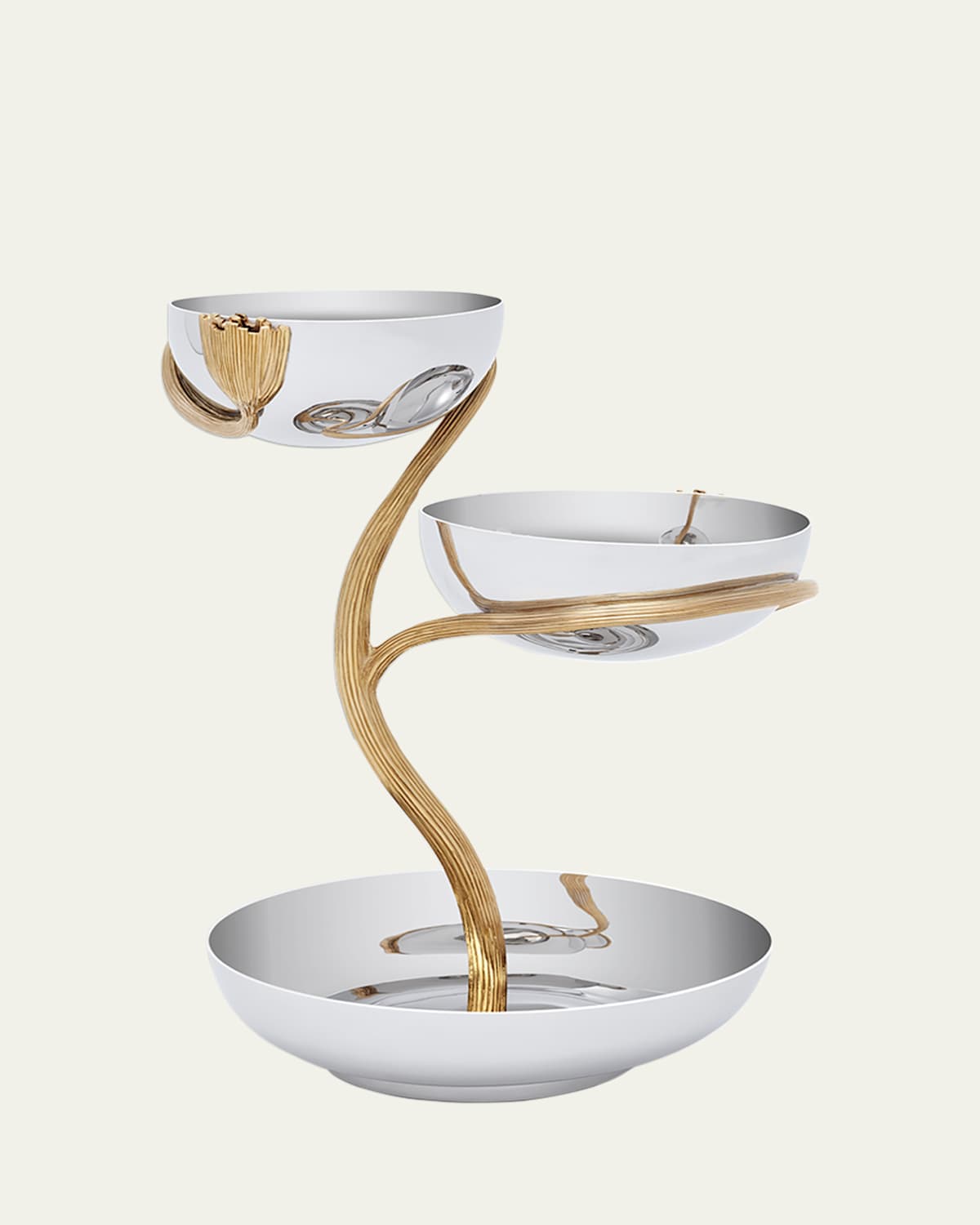 L'objet Deco Leaves Medium 3-tier Server In Multi
