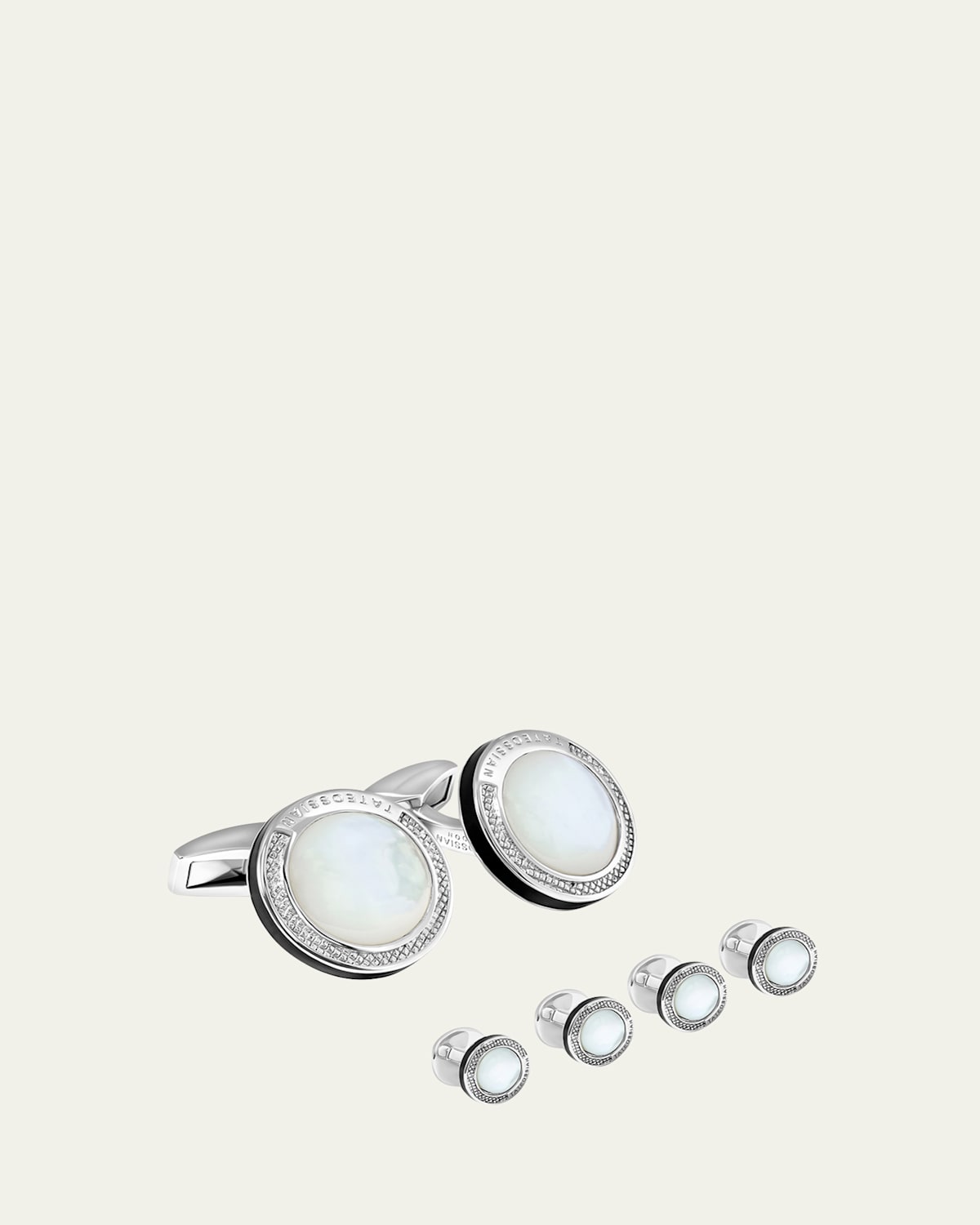 Tateossian Mother-of-Pearl Sterling Silver Cuff Links Stud Set | Thumbnail 4 Tateossian Mother-of-Pearl Sterling Silver Cuff Links Stud Set | Thumbnail 4