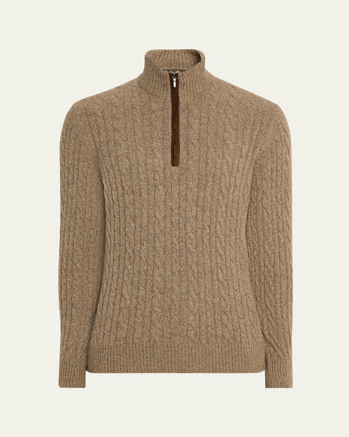Loro Piana Cashmere Cable-knit Sweater In Brown