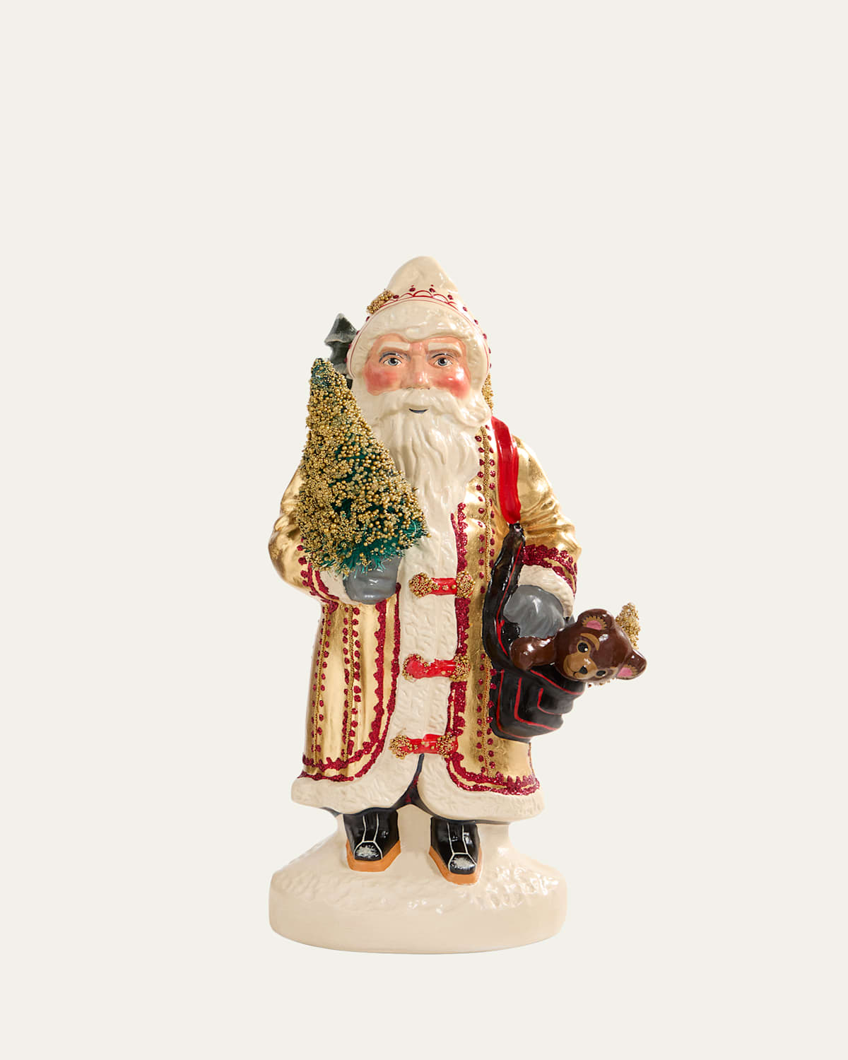 Vaillancourt Folk Art Big Golden European Father Christmas In Multi