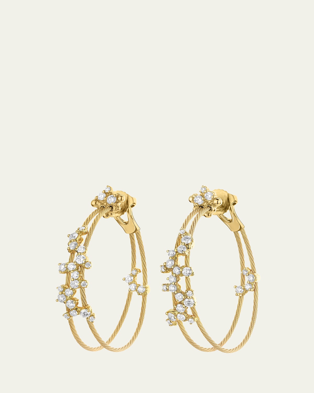 Paul Morelli Confetti 18K Diamond Double-Hoop Earrings, 30mm