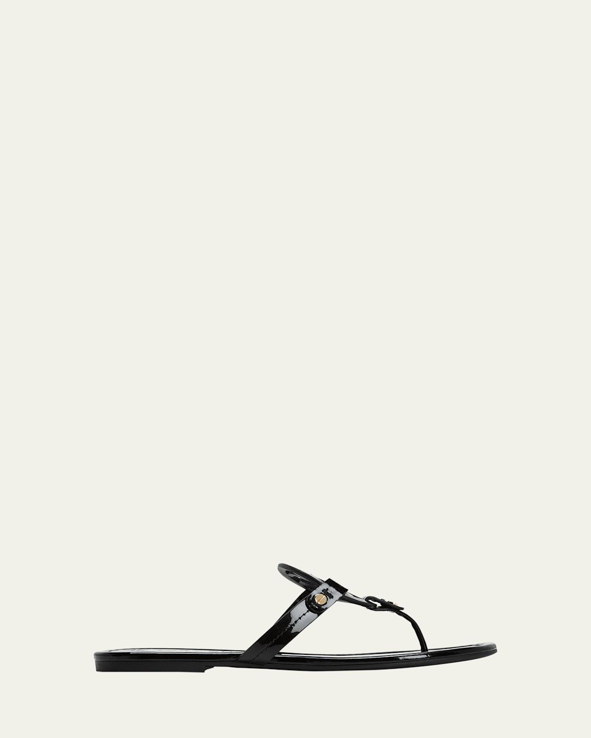 Tory Burch Miller Patent Leather Sandals In Black