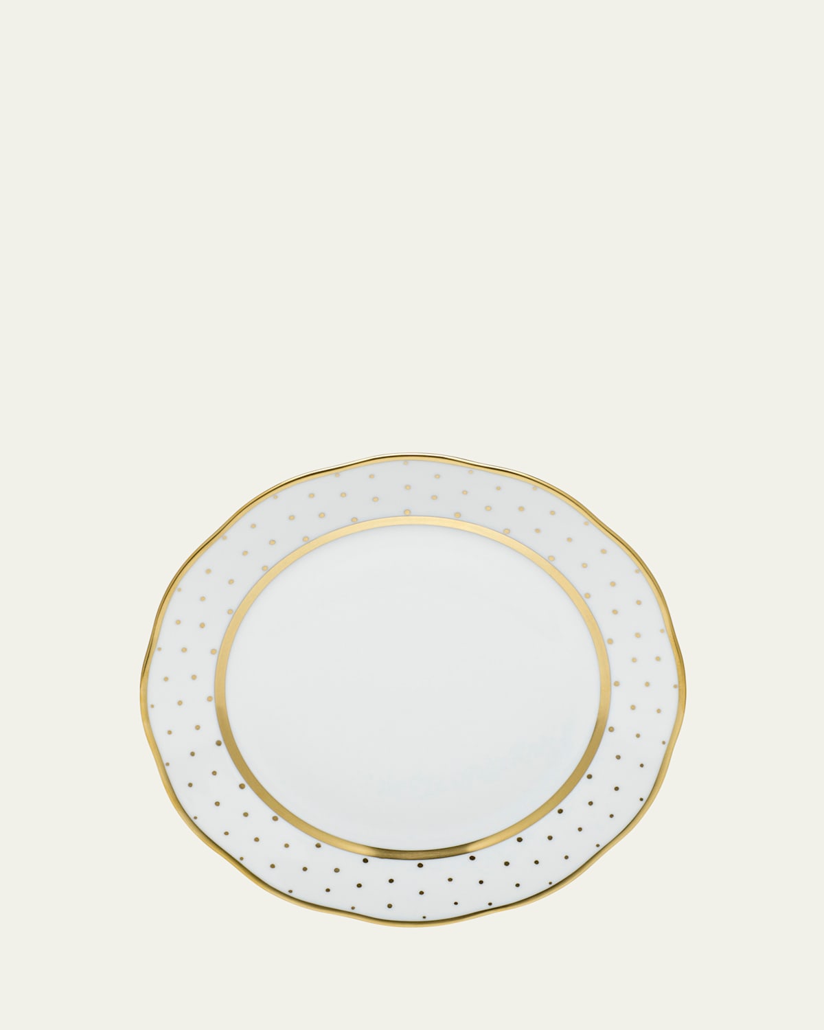 Herend Connect The Dots Dinner Plate In White/gold