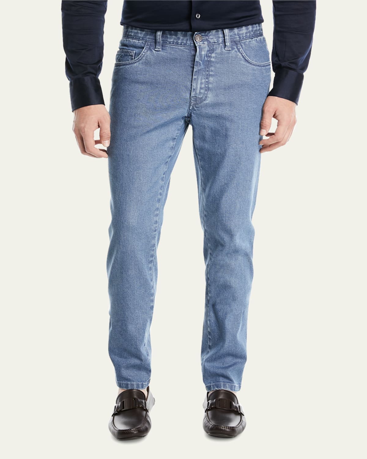 Straight-Leg Stretch Denim Jeans
