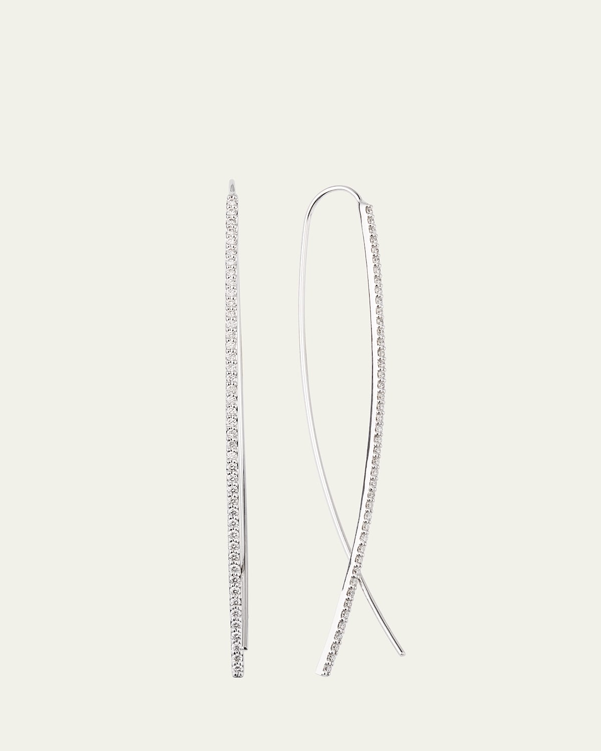 Flawless Narrow Flat Upside Down Hoop Earrings