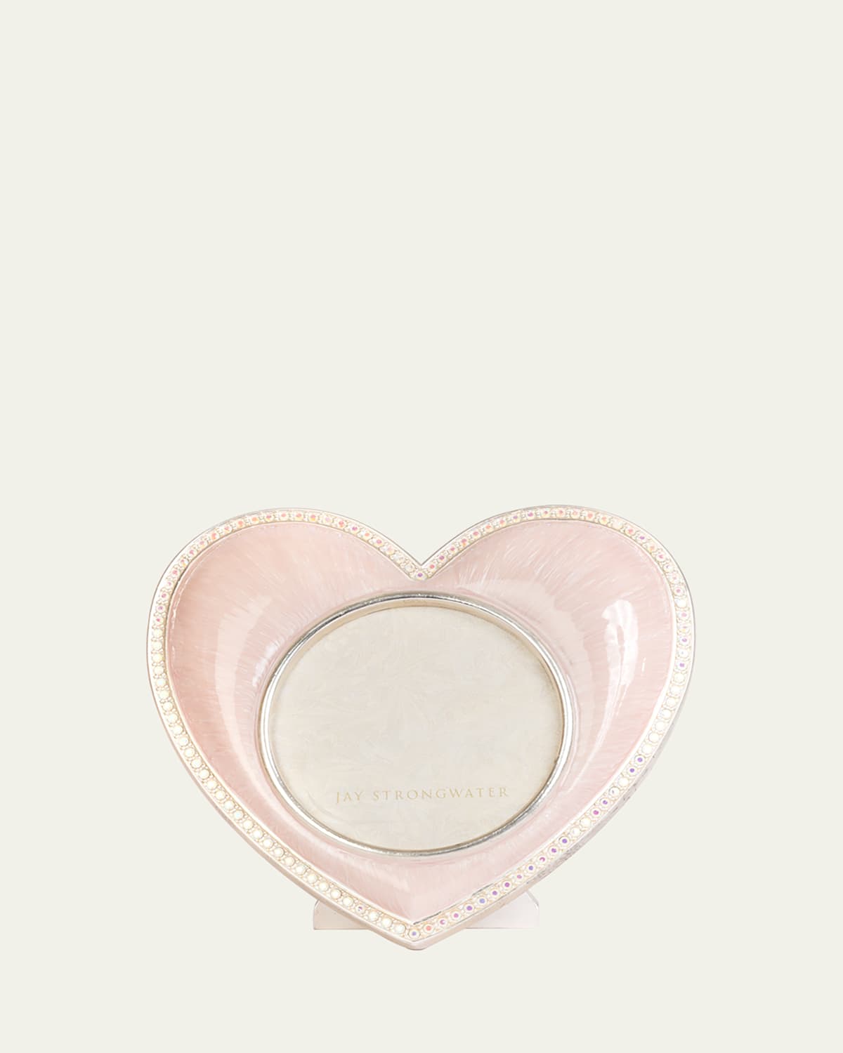 Jay Strongwater Chantal Heart Picture Frame, Pink In Pale Pink