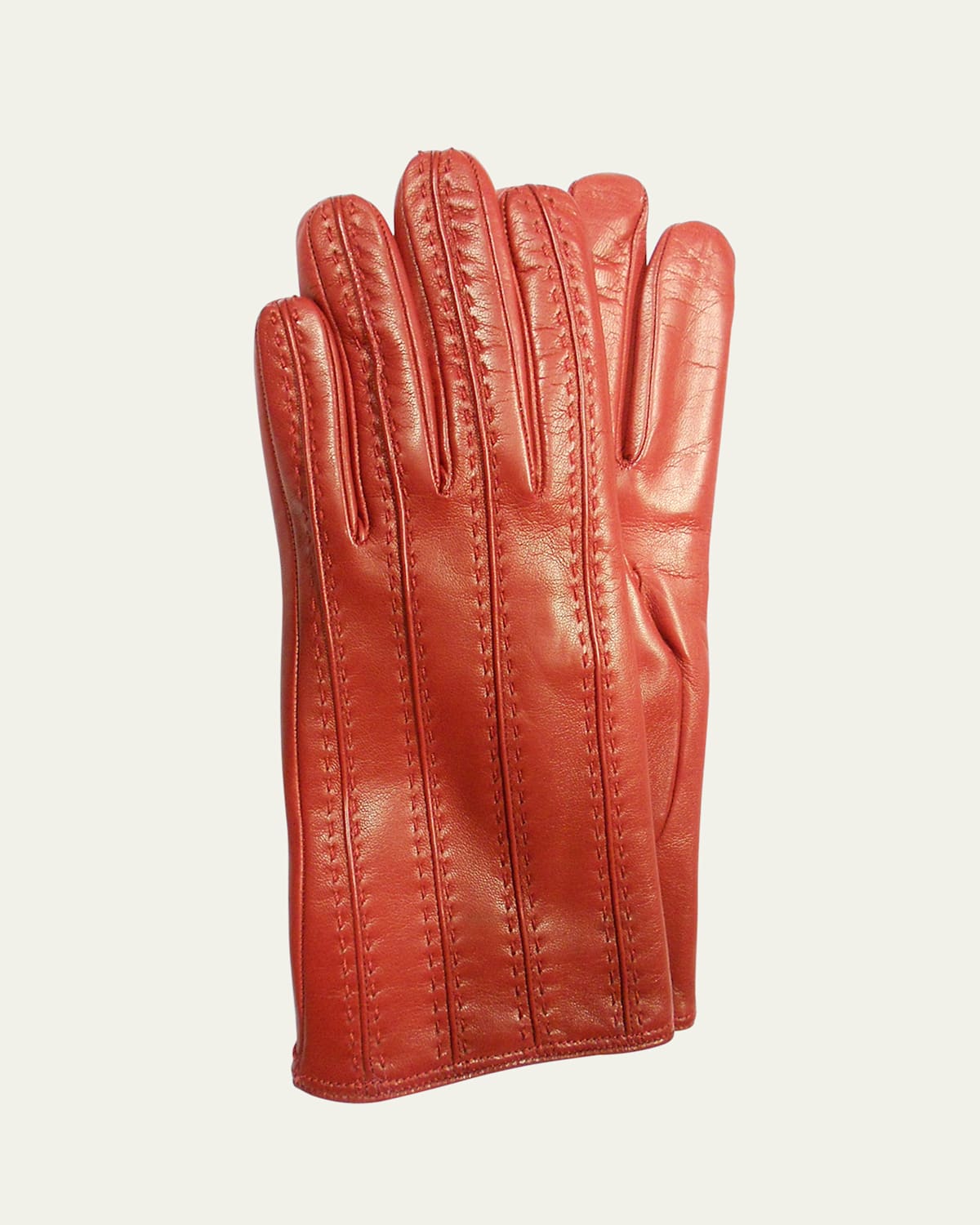 Guanti Giglio Fiorentino Leather & Cashmere Whipstitch Gloves