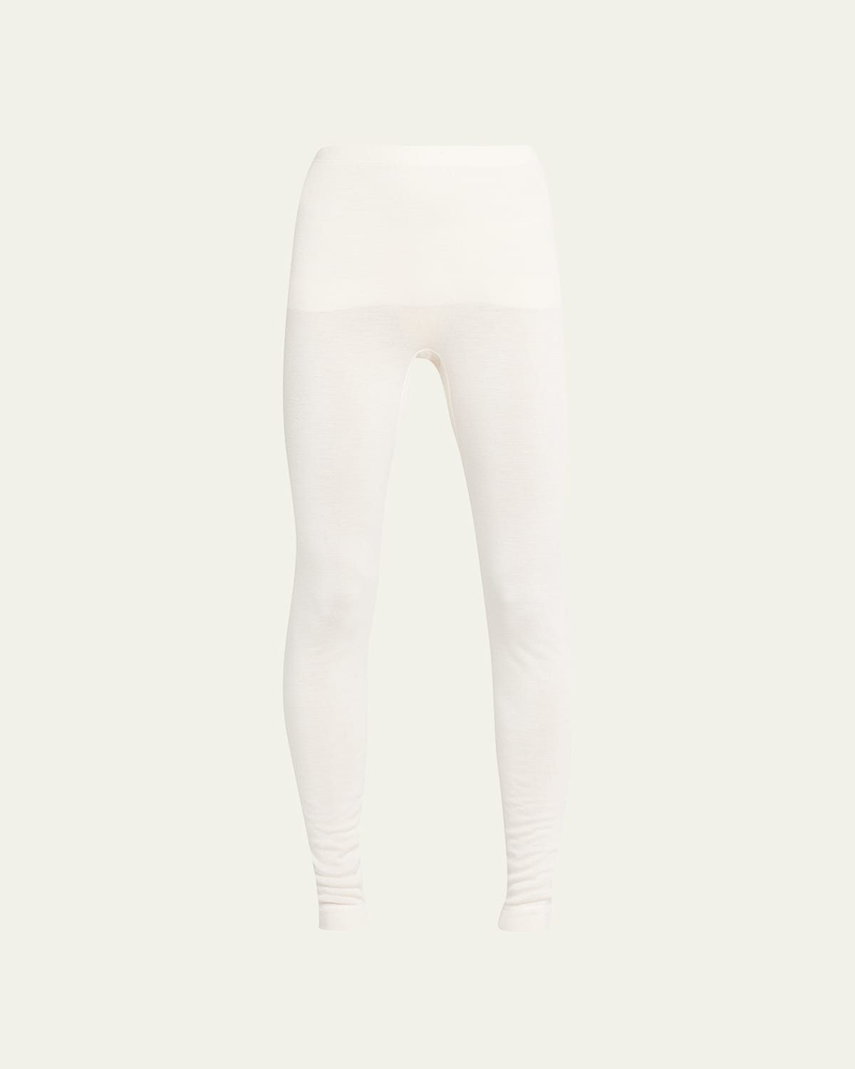 Hanro Cream Wool And Silk-blend Leggings In Vanilla