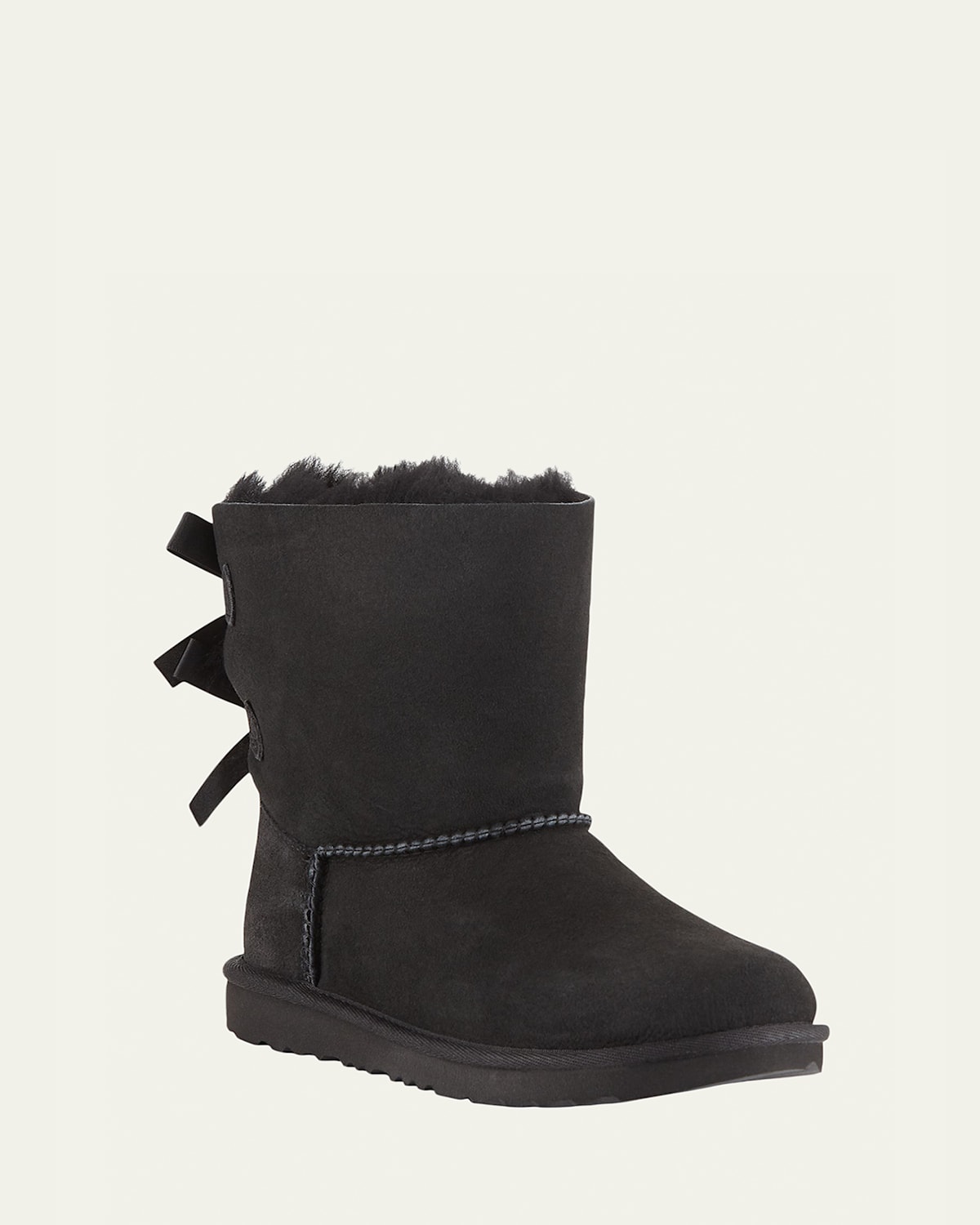 Girl's Bailey Bow II Crisscross Ribbon Suede Boots, Kids