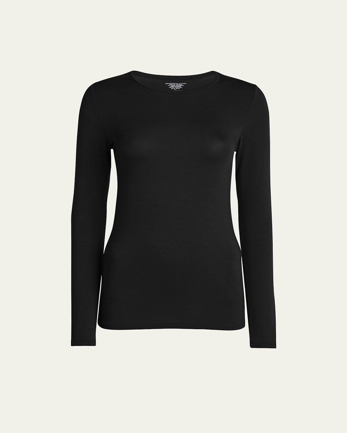 Majestic Soft Touch Flat-edge Long-sleeve Crewneck Top