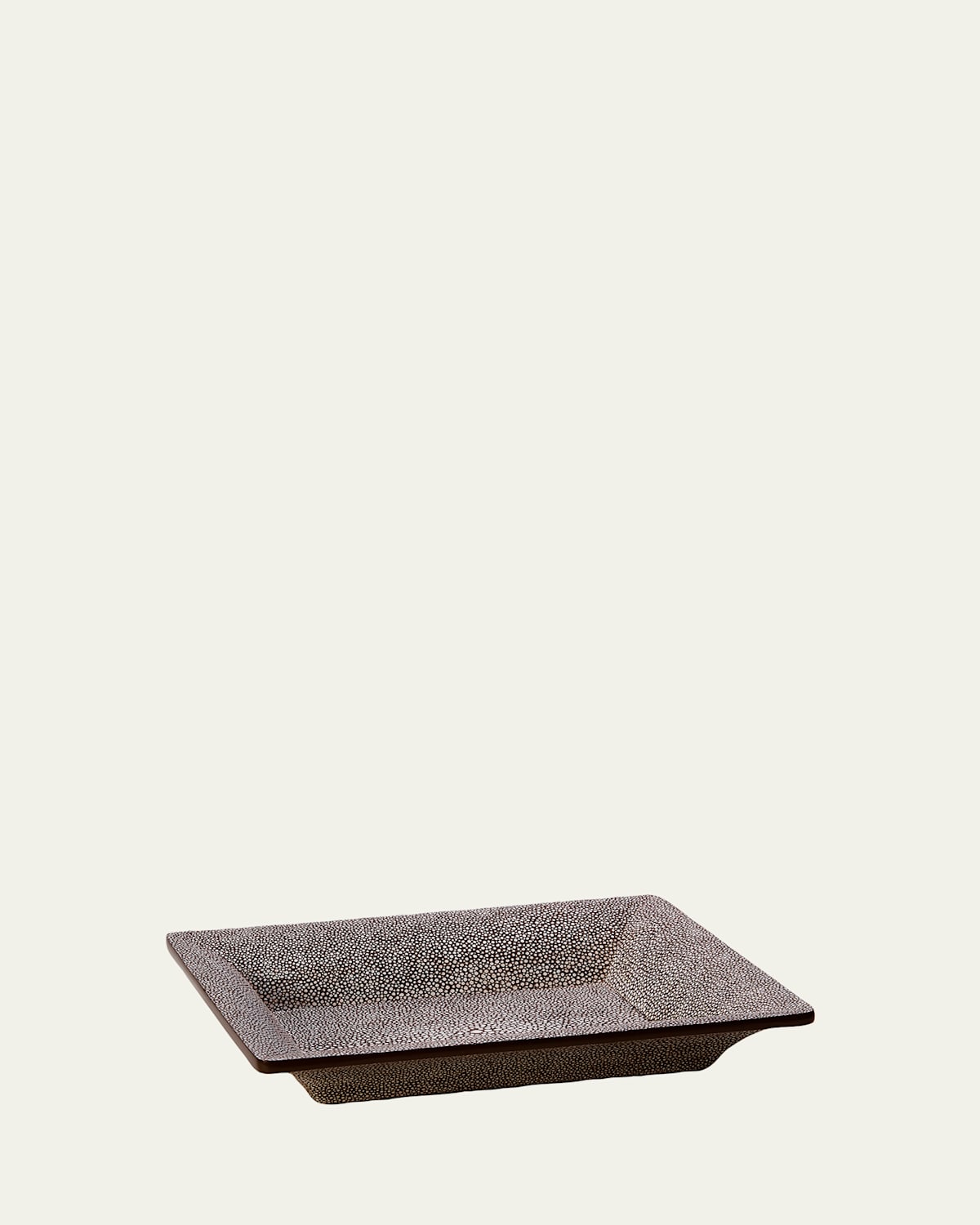 Aerin Faux Shagreen Rectangle Vide Poche In Db Chocolate