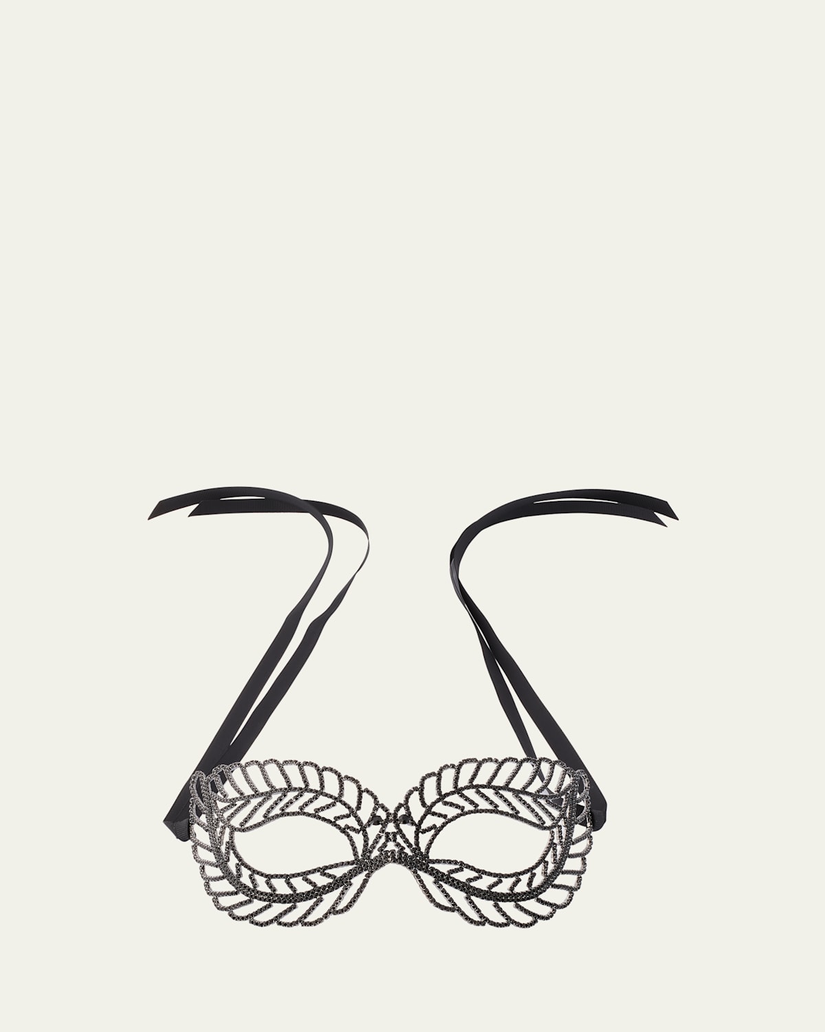 Exclusively Bergdorf Goodman Crystal Caged Mask In Blk/jet