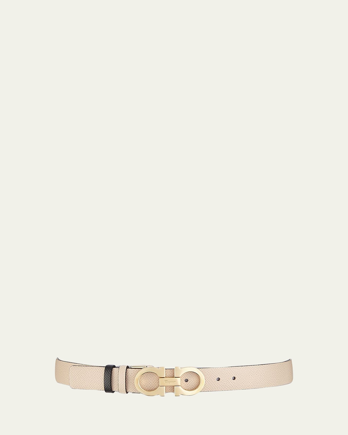 Gancini-Buckle Reversible Leather Belt