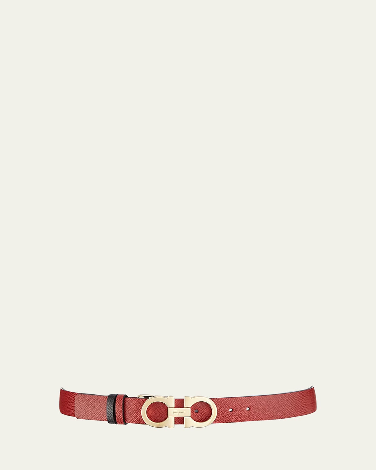 Gancini-Buckle Reversible Leather Belt