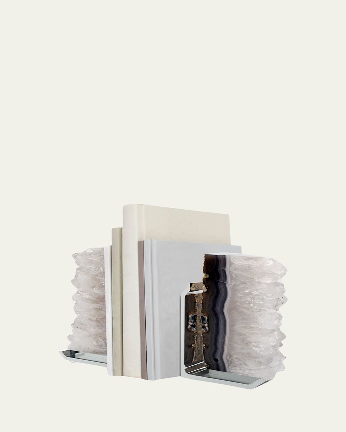 Anna New York Fim Agate Druzy Bookends In Natural Druze