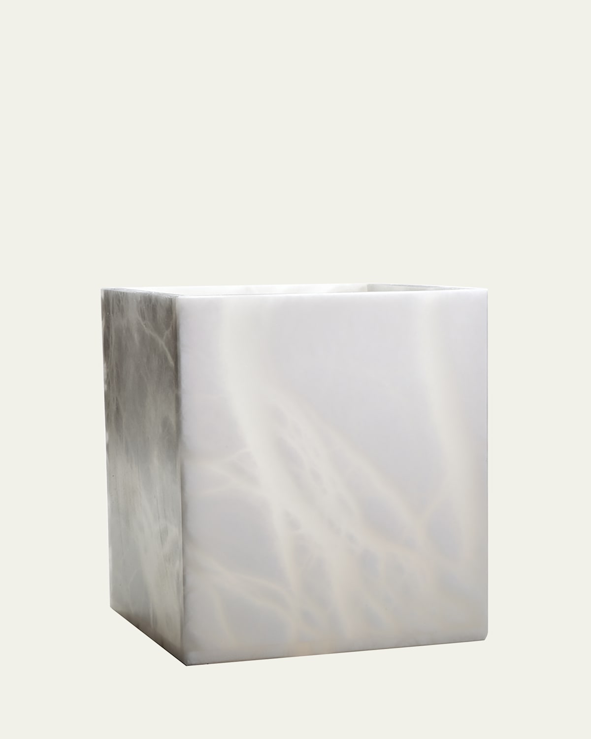 Labrazel Alisa Alabaster Wastebasket, White | Thumbnail 3